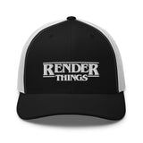 Render things Black & White trucker hat